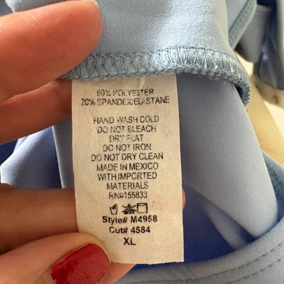 NWT Forever 21 Women's Blue Contour Sculpt Raceback Tank Bodysuit XL - Picture 5 of 6